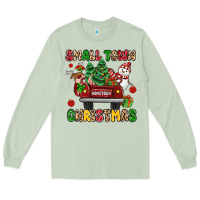 Matcha Christmas Santa and reindeer truck Long Sleeve Tee - MaliasSmallBusiness