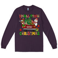 Plum Christmas Santa and reindeer truck Long Sleeve Tee - MaliasSmallBusiness