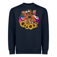 Baby Cow Flower Heavyweight Sweatshirt | Teevron