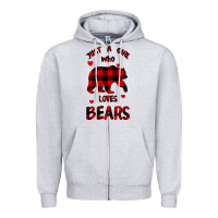Heather Grey Just A Girl Who Loves Bears Zipper Hoodie - Bettercallsaul