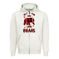 Oatmeal Heather Just A Girl Who Loves Bears Zipper Hoodie - Bettercallsaul