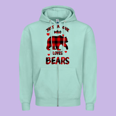 Just A Girl Who Loves Bears Zipper Hoodie Designed By Bettercallsaul