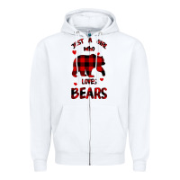 White Just A Girl Who Loves Bears Zipper Hoodie - Bettercallsaul