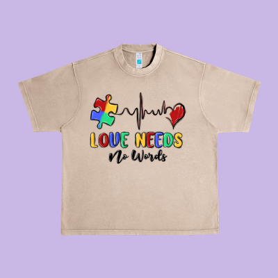 Love Needs No Words Urban Heavy Tee Designed By Maliassmallbusiness