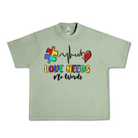 Oil Green love needs no words Urban Heavy Tee - MaliasSmallBusiness