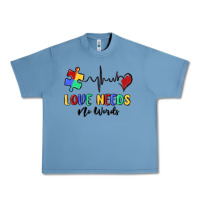Pebble Blue love needs no words Urban Heavy Tee - MaliasSmallBusiness
