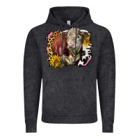 Vintage Black hereford bull western background Vintage Hoodie - LillyAllenDesigns
