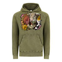 Vintage Olive hereford bull western background Vintage Hoodie - LillyAllenDesigns