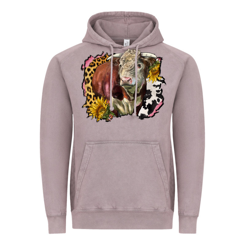Hereford Bull Western Background Vintage Hoodie by LillyAllenDesigns | Teevron