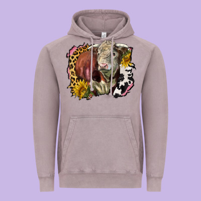 Hereford Bull Western Background Vintage Hoodie Designed By Lillyallendesigns