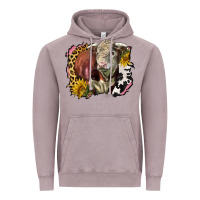 Vintage Zinc hereford bull western background Vintage Hoodie - LillyAllenDesigns