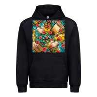 Honey And Bee Coffee Cup With Flowers And Leopard Seamless Pattern Bbs Urban Hoodie | Teevron