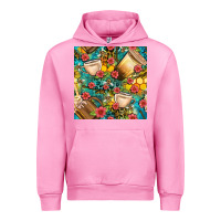 Fuchsia Pink honey and bee coffee cup with flowers and leopard seamless pattern bbs Urban Hoodie - BundleAndBundleShop