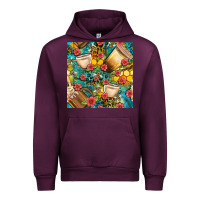 Mauve Wine honey and bee coffee cup with flowers and leopard seamless pattern bbs Urban Hoodie - BundleAndBundleShop