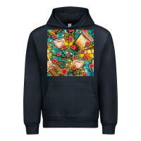Navy honey and bee coffee cup with flowers and leopard seamless pattern bbs Urban Hoodie - BundleAndBundleShop