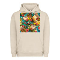 Pigment French Oak honey and bee coffee cup with flowers and leopard seamless pattern bbs Urban Hoodie - BundleAndBundleShop