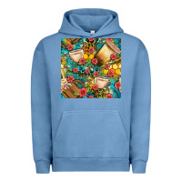 Pigment Pebble Blue honey and bee coffee cup with flowers and leopard seamless pattern bbs Urban Hoodie - BundleAndBundleShop