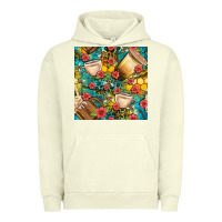 Pigment Pistachio honey and bee coffee cup with flowers and leopard seamless pattern bbs Urban Hoodie - BundleAndBundleShop