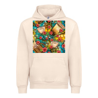 Sandshell honey and bee coffee cup with flowers and leopard seamless pattern bbs Urban Hoodie - BundleAndBundleShop