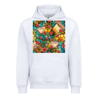 White honey and bee coffee cup with flowers and leopard seamless pattern bbs Urban Hoodie - BundleAndBundleShop