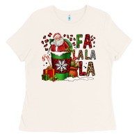 Bone fa la la la la christmas santa claus coffee cup Ladies Tee - FaDigitalArtStudio