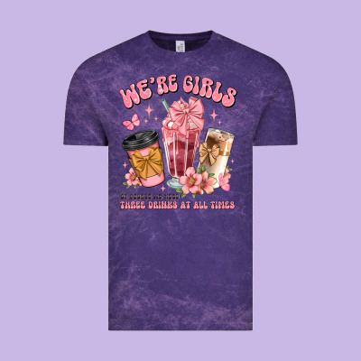 Were Girls Of Course We Need Three Drinks At All T Vintage Tee Designed By Jahusdesignshop