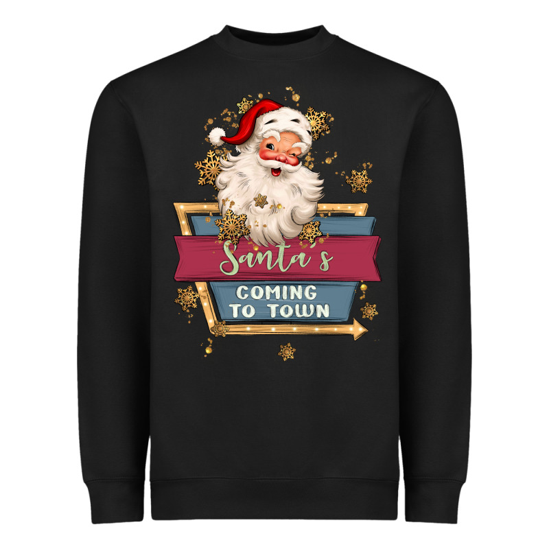 Santa's Coming To Town Heavyweight Sweatshirt by MaliasSmallBusiness | Teevron