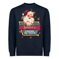 Navy santa's coming to town Heavyweight Sweatshirt - MaliasSmallBusiness