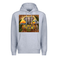 Heather Grey safari life Premium Hoodie - TumblerDesignByShophia