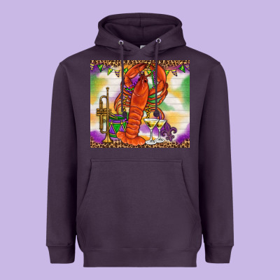 Mardi Gras Crawfish Tumbler Heavyweight Hoodie Designed By Howdyjamesfarm