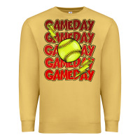 Antique Gold Game day softball lightning bolt Premium Sweatshirt - HowdyJamesFarm