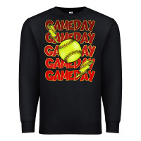 Black Game day softball lightning bolt Premium Sweatshirt - HowdyJamesFarm