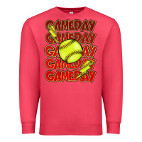 Cardinal Game day softball lightning bolt Premium Sweatshirt - HowdyJamesFarm