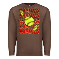 Chestnut Game day softball lightning bolt Premium Sweatshirt - HowdyJamesFarm