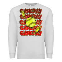 Dove Grey Game day softball lightning bolt Premium Sweatshirt - HowdyJamesFarm