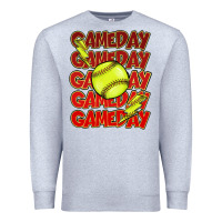Heather Grey Game day softball lightning bolt Premium Sweatshirt - HowdyJamesFarm