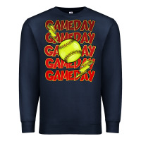 Navy Game day softball lightning bolt Premium Sweatshirt - HowdyJamesFarm