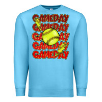 Ocean Blue Game day softball lightning bolt Premium Sweatshirt - HowdyJamesFarm