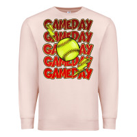 Pale Pink Game day softball lightning bolt Premium Sweatshirt - HowdyJamesFarm