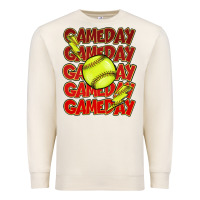 Sandshell Game day softball lightning bolt Premium Sweatshirt - HowdyJamesFarm