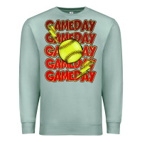 Seafoam Game day softball lightning bolt Premium Sweatshirt - HowdyJamesFarm