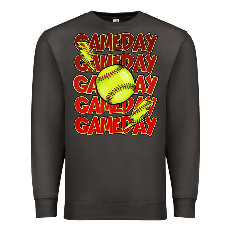 Game Day Softball Lightning Bolt Premium Sweatshirt by HowdyJamesFarm | Teevron