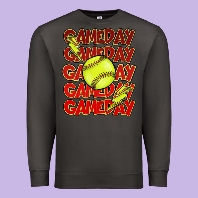 Game Day Softball Lightning Bolt Premium Sweatshirt Designed By Howdyjamesfarm