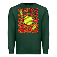 Sports Green Game day softball lightning bolt Premium Sweatshirt - HowdyJamesFarm