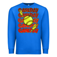 True Royal Game day softball lightning bolt Premium Sweatshirt - HowdyJamesFarm