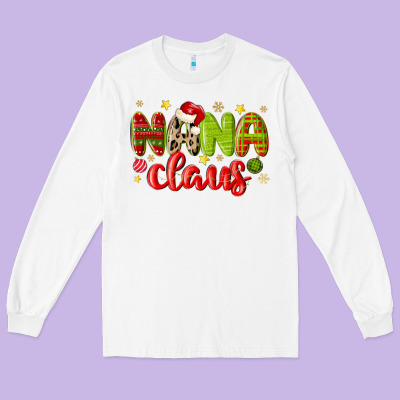 Nana Claus Long Sleeve Tee Designed By Maliassmallbusiness