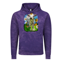Cloud Purple charolais heifer with sunflower and daisies Vintage Hoodie - LillyAllenDesigns