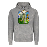 Cloud Rock charolais heifer with sunflower and daisies Vintage Hoodie - LillyAllenDesigns