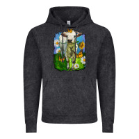 Vintage Black charolais heifer with sunflower and daisies Vintage Hoodie - LillyAllenDesigns