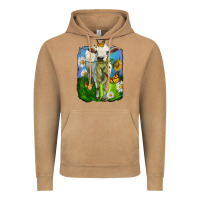 Vintage Camel charolais heifer with sunflower and daisies Vintage Hoodie - LillyAllenDesigns